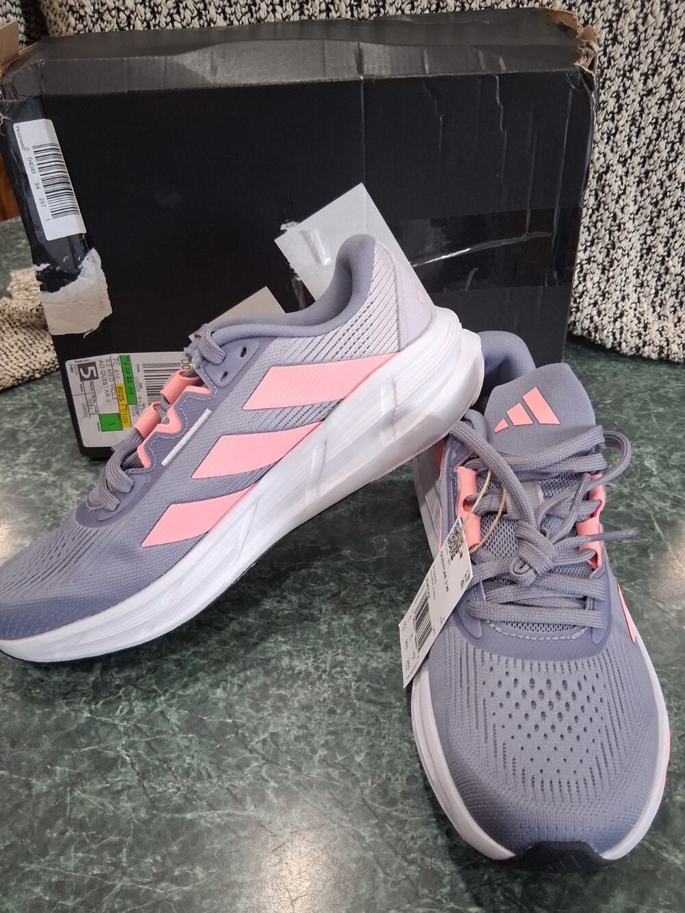Adidas Questar 3 Cloudfoam Running Sneakers Violet Pink Women's Size 8 New